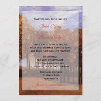 fall wedding invitations from bride and groom