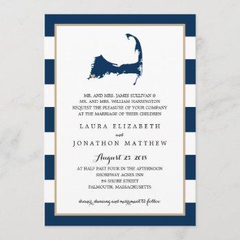 falmouth cape cod map with heart | wedding invitation