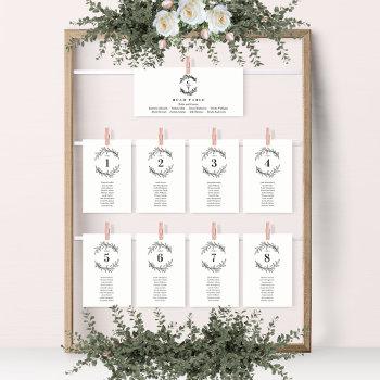 fancy initials editable color table seating card