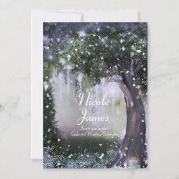 fantasy enchanted lavender love forest wedding invitation