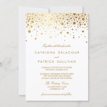 Small Faux Gold Foil Confetti Elegant Wedding Front View