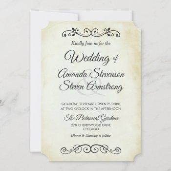 Small Faux Vintage Parchment Western Style Wedding Front View