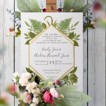 Small Ferns And Fauna White & Greenery Wedding Front View