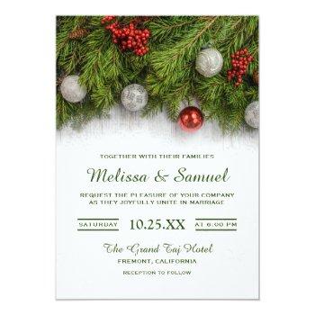 Small Festive Holly Berry And Pine Christmas Wedding Front View