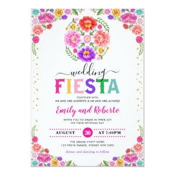 Small Festive Wedding Fiesta Mexican Floral Pattern Front View
