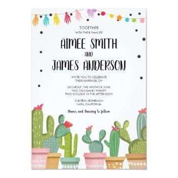 Small Fiesta Cactus Succulent Mexican Wedding Front View