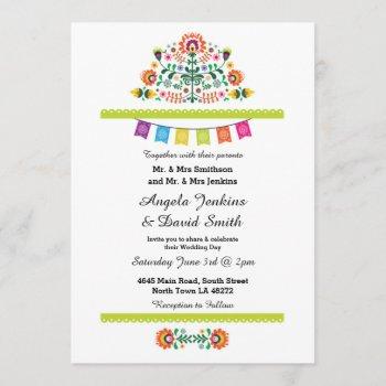 fiesta mexican wedding party colorful invitation