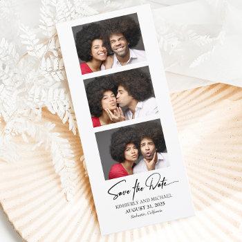 Small Film Strip Photo Booth Photos Funny Save The Date Front View