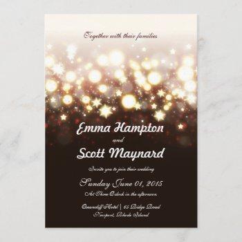 Small Fireworks Lights And Stars Classic Wedding Invite Front View
