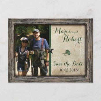 Small Fishing Lure Wedding Photo Save The Date Post Front View