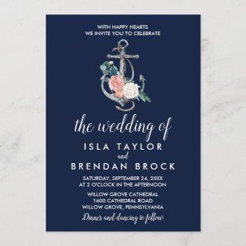 floral anchor | navy summer the wedding of invitation