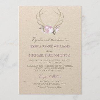 Small Floral Antler Wedding Front View