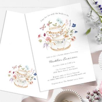 floral bridal tea invitation