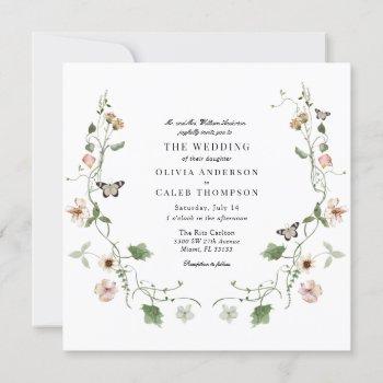 floral fairytale garden wedding invitation