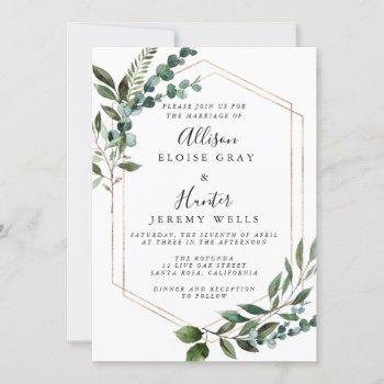 floral framed wedding invitation