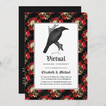 floral gothic online virtual wedding invitation