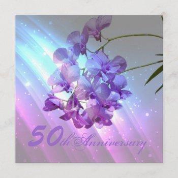 Small Floral Purple Orchid 50th Wedding Anniversary Front View