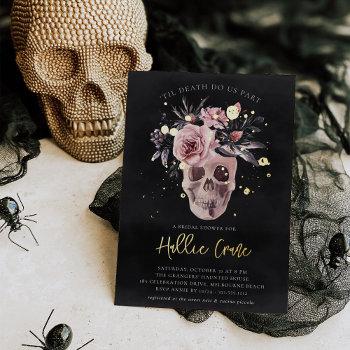 Small Floral Skull Halloween Baby Shower Foil Front View
