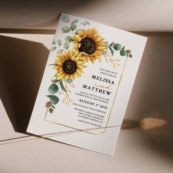 Small Floral Sunflower Eucalyptus Wedding Front View