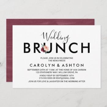 Small Flower Lettering | Maroon Wedding Brunch Front View