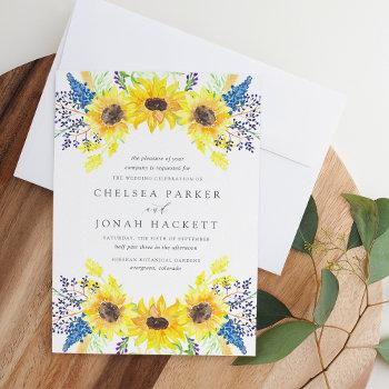 Small Flowerfields | Watercolor Sunflower Wedding Front View