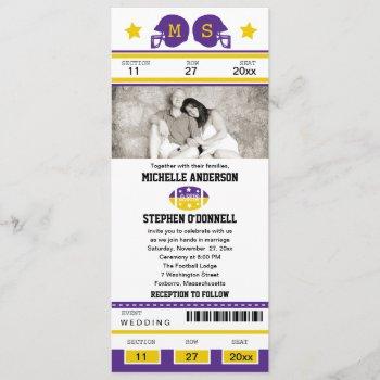 football ticket wedding invitation
