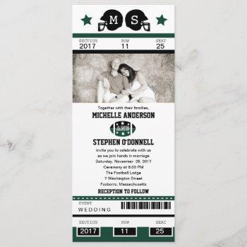 football ticket wedding invitation