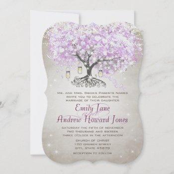 Small Forest Mason Jar Lavender Leaf Tree Wedding Front View