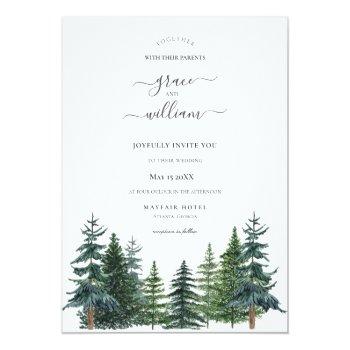 Small Forest Trees Calligraphy Script Wedding Front View