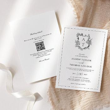 Small Formal Crest Qr Code All In One Wedding Front View