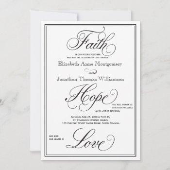 Small Formal Faith Hope Love Script Wedding Front View