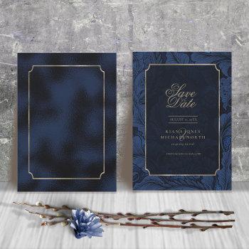 formal paisley wedding navy blue id767 save the date