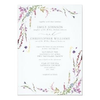 Small Formal Purple Wildflower Wedding Front View