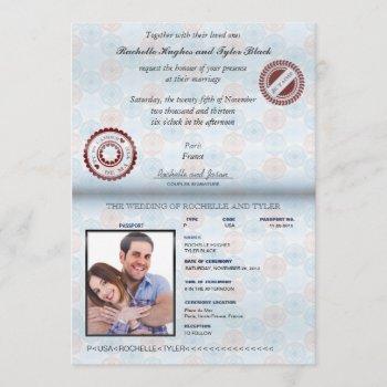 france passport (rendered) wedding invitation ii