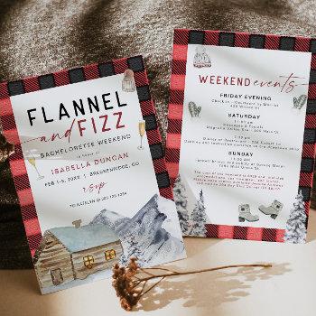 frost red flannel & fizz winter bachelorette invit invitation