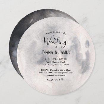 full moon boho wedding invitation