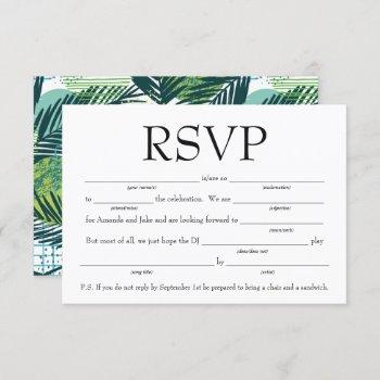 Small Fun Fill-in-the-blank Rsvp W/song Request Front View