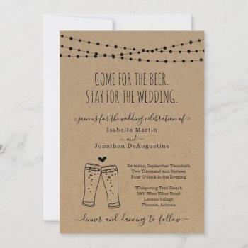 funny beer theme wedding invitation