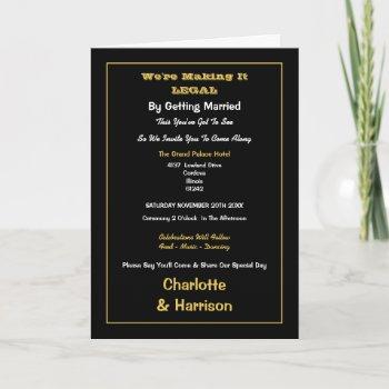 Small Funny Making It Legal Informal Wedding Front View