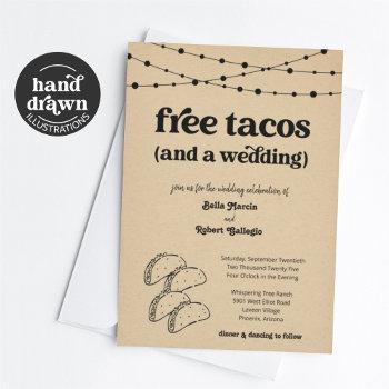 Small Funny Taco Wedding  - Free Tacos Front View
