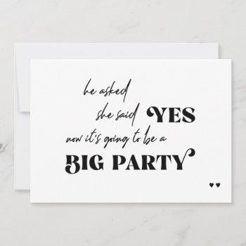 funny typography big party casual wedding invitation