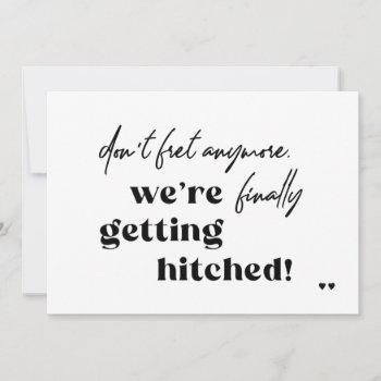 funny typography black and white casual wedding invitation