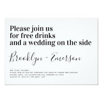 Small Funny Typography Black White Wedding Front View