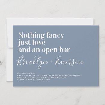 funny typography nothing fancy wedding invitation