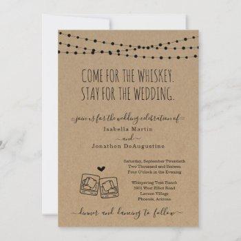 funny whiskey theme wedding invitation