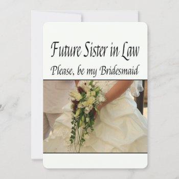 future sister in law please be bridesmaid invitation