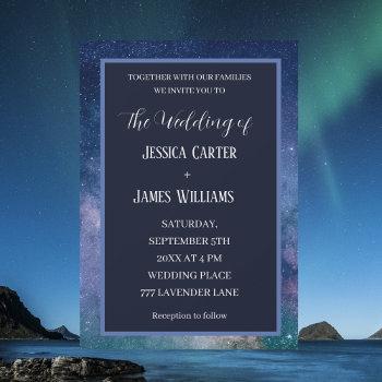 galaxy starry night outer space universe wedding invitation