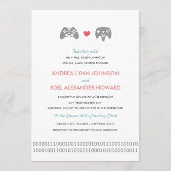 gamer controller love wedding invitation