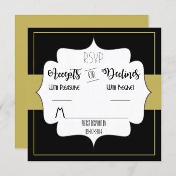 Small Gatsby Gold Wedding Suite Reception Party Rsvp Front View