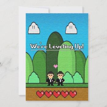 gay gaming level up lgbtq wedding invitations 
